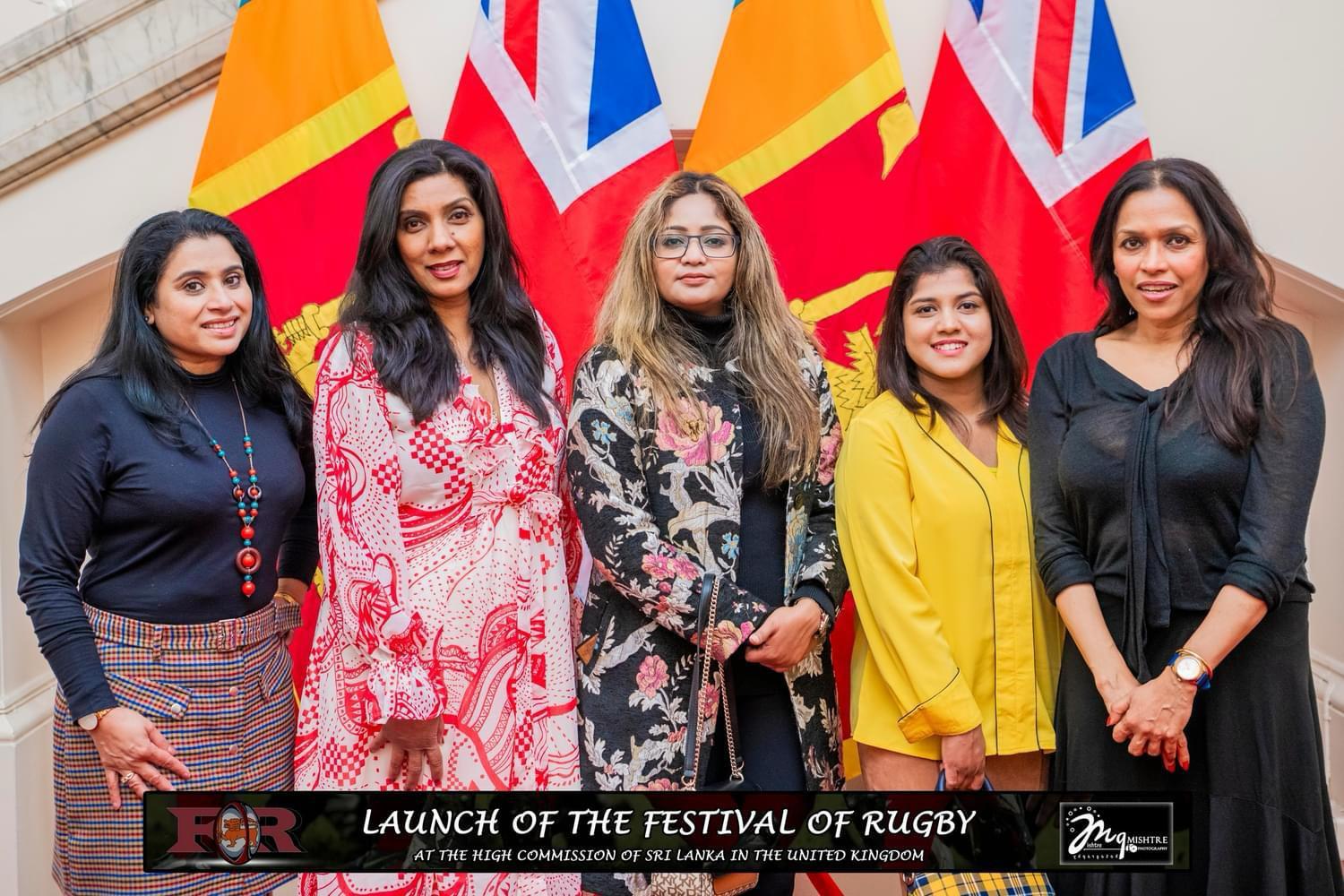 Launch of The Festival of Rugby guests posing indoors